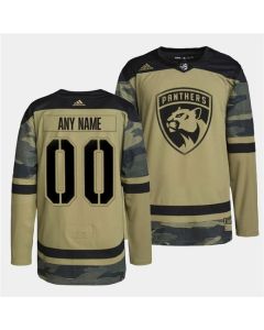 Men's Florida Panthers Active Player Custom 2022 Camo Military Appreciation Night Stitched Jersey