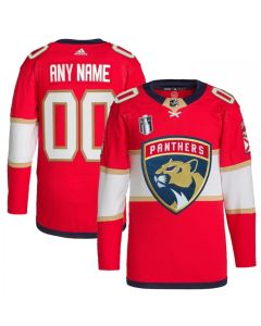 Men's Florida Panthers Active Player Custom Red 2023 Stanley Cup Final Stitched Jersey