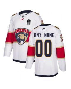 Men's Florida Panthers Active Player Custom White 2023 Stanley Cup Final Stitched Jersey