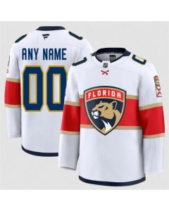 Men's Florida Panthers ACTIVE PLAYER Custom White 2024-25 Away Stitched Hockey Jersey