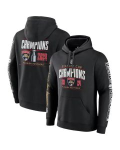 Men's Florida Panthers Black 2024 Stanley Cup Champions Pinnacle Fleece Pullover Hoodie
