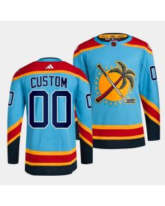 Men's Florida Panthers Custom Blue 2022-23 Reverse Retro Stitched Jersey