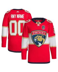 Men's Florida Panthers Custom Red 2024 Stanley Cup Final Patch Stitched Jersey