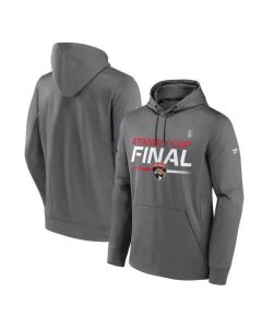 Men's Florida Panthers Gray 2023 Stanley Cup Final Authentic Pro Pullover Hoodie