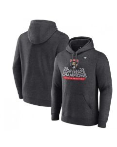 Men's Florida Panthers Heather Charcoal 2023 Eastern Conference Champions Locker Room Pullover Hoodie