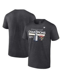 Men's Florida Panthers Heather Charcoal 2024 Stanley Cup Champions Locker Room T-Shirt