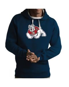 Men's Fresno State Bulldogs Navy Antigua Victory Pullover Hoodie
