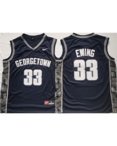 Men's Georgetown Hoyas #33 Patrick Ewing Navy Stitched Jersey