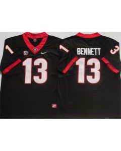 Men's Georgia Bulldogs #13 BENNETT Black College Football Stitched Jersey (Black)