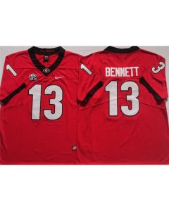 Men's Georgia Bulldogs #13 BENNETT Red College Football Stitched Jersey