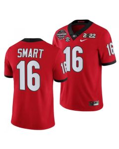 Men's Georgia Bulldogs #16 Lewis Cine 2021/22 CFP National Champions Red College Football Stitched Jersey