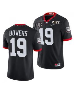 Men's Georgia Bulldogs #19 Brock Bowers 2022 Patch Black College Football Stitched Jersey