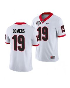 Men's Georgia Bulldogs #19 Brock Bowers White College Football Stitched Jersey