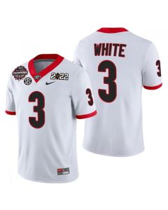 Men's Georgia Bulldogs #3 Zamir White 2021/22 CFP National Champions White College Football Stitched Jersey
