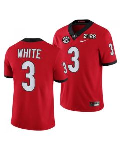 Men's Georgia Bulldogs #3 Zamir White 2022 Patch Red College Football Stitched Jersey