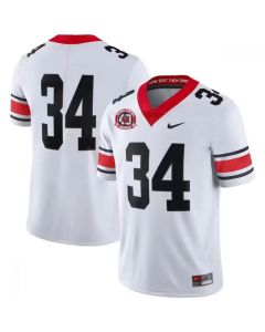 Men's Georgia Bulldogs #34 Herschel Walker White 1980 National Champions 40th Anniversary Limited Football Stitched Jersey