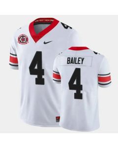 Men's Georgia Bulldogs #4 Champ Bailey White 40th Anniversary Limited Football Stitched Jersey