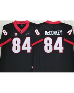 Men's Georgia Bulldogs #84 McCONKEY Black College Football Stitched Jersey