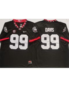 Men's Georgia Bulldogs #99 DAVIS Black College Football Stitched Jersey