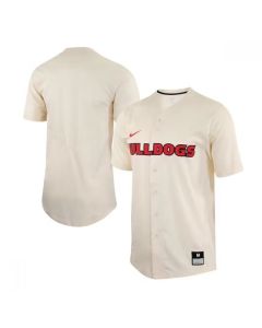 Men's Georgia Bulldogs Cream Cool Base Stitched Baseball Jersey
