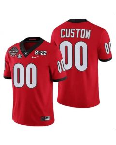 Men's Georgia Bulldogs Custom Red 2022 National Champions Stitched Jersey