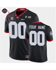 Men's Georgia Bulldogs Customized 2021/22 Black CFP National Champions Stitched Jersey