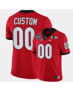 Men's Georgia Bulldogs Customized 2021/22 Red CFP National Champions Stitched Jersey