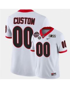 Men's Georgia Bulldogs Customized 2021/22 White CFP National Champions Stitched Jersey