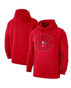 Men's Georgia Bulldogs Red Basketball Icon Club Fleece Pullover Hoodie