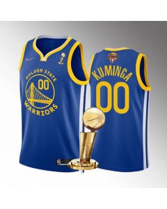 Men's Golden State Warriors #00 Jonathan Kuminga 2022 Royal NBA Finals Champions Stitched Jersey