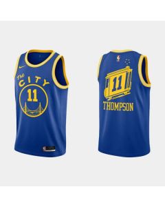 Men's Golden State Warriors #11 Klay Thompson 2020-2021 Blue Dri-FIT Hardwood Classic Stitched NBA Jersey