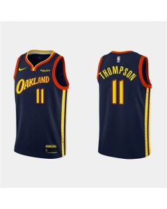 Men's Golden State Warriors #11 Klay Thompson 2020-21 Navy City Edition Stitched NBA Jersey