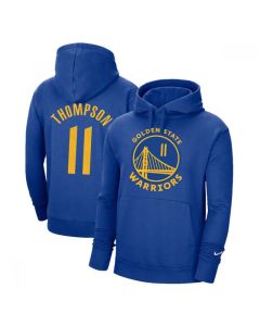 Men's Golden State Warriors #11 Klay Thompson 2021 Blue Pullover Hoodie