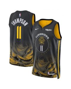 Men's Golden State Warriors #11 Klay Thompson 2022/2023 Black City edition Stitched Basketball Jersey