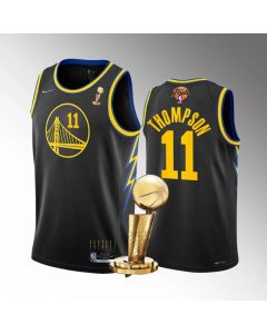 Men's Golden State Warriors #11 Klay Thompson 2022 Black NBA Finals Champions Stitched Jersey