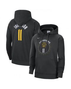 Men's Golden State Warriors #11 Klay Thompson Black 2022/23 City Edition Name & Number Essential Pullover Hoodie