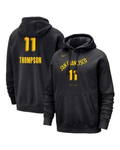 Men's Golden State Warriors #11 Klay Thompson Black 2023/24 City Edition Name & Number Pullover Hoodie
