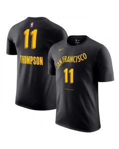 Men's Golden State Warriors #11 Klay Thompson Black 2023/24 City Edition Name & Number T-Shirt