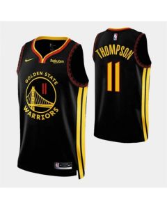 Men's Golden State Warriors #11 Klay Thompson Black 2023/24 City Edition Stitched Basketball Jersey (Black)