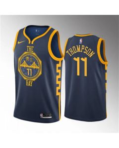 Men's Golden State Warriors #11 Klay Thompson Navy 2018/19 Swingman Stitched Basketball Jersey