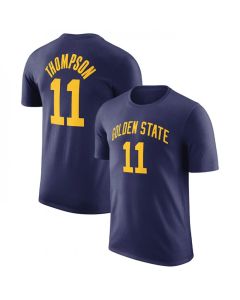 Men's Golden State Warriors #11 Klay Thompson Navy 2022/23 Statement Edition Name & Number T-Shirt