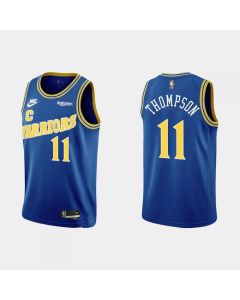 Men's Golden State Warriors #11 Klay Thompson Royal Classic Edition Stitched Jersey