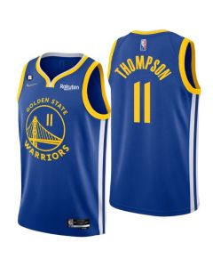Men's Golden State Warriors #11 Klay Thompson Royal With No.6 Patch Stitched Jersey