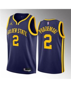 Men's Golden State Warriors #2 Brandin Podziemski Navy 2023 Draft Statement Edition Swingman Stitched Basketball Jersey