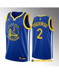 Men's Golden State Warriors #2 Brandin Podziemski Royal 2023 Draft Icon Edition Swingman Stitched Basketball Jersey