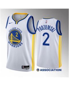 Men's Golden State Warriors #2 Brandin Podziemski White 2023 Draft Association Edition Swingman Stitched Basketball Jersey