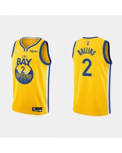 Men's Golden State Warriors #2 Ryan Rollins 2022 Yellow Stitched Basketball Jersey