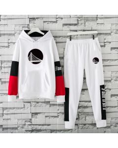 Men's Golden State Warriors 2019 White Tracksuits Hoodie Suit