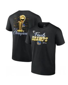 Men's Golden State Warriors 2021-2022 Black 2022 NBA Finals Champions Forward Roster Signature T-Shirt
