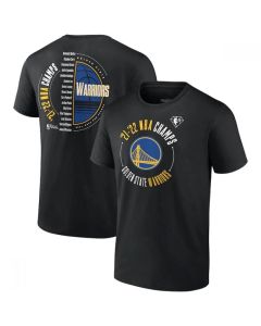 Men's Golden State Warriors 2021-2022 Black NBA Finals Champions Drive List Roster T-Shirt